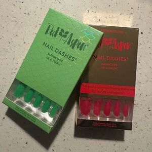 2, NIB medium length, coffin shape, press on nails by Red Aspen